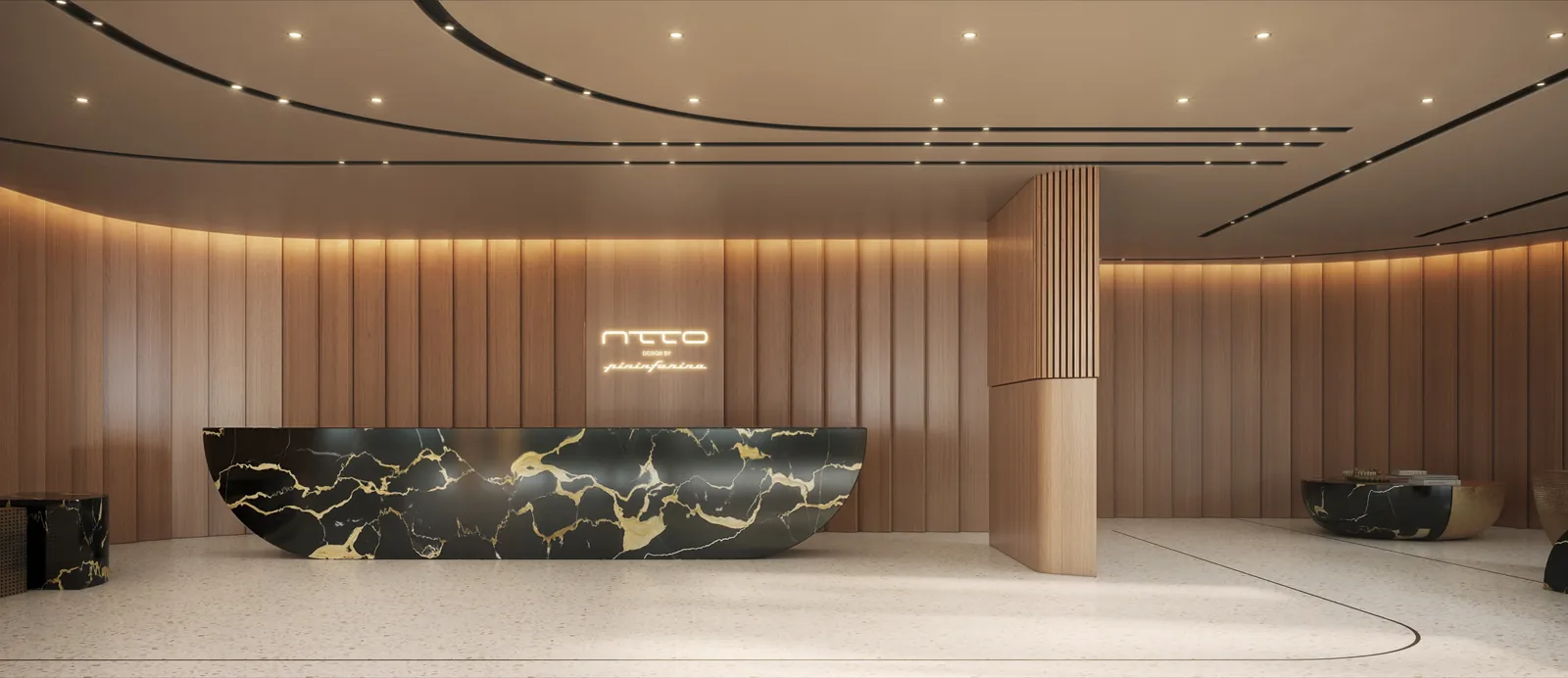 Perspectiva ilustrativa do lobby do ATTO